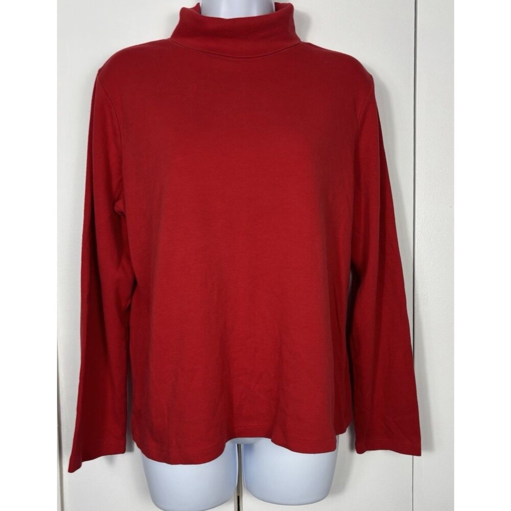 Wild Stag Women’s Red Turtleneck Cotton Top Size L